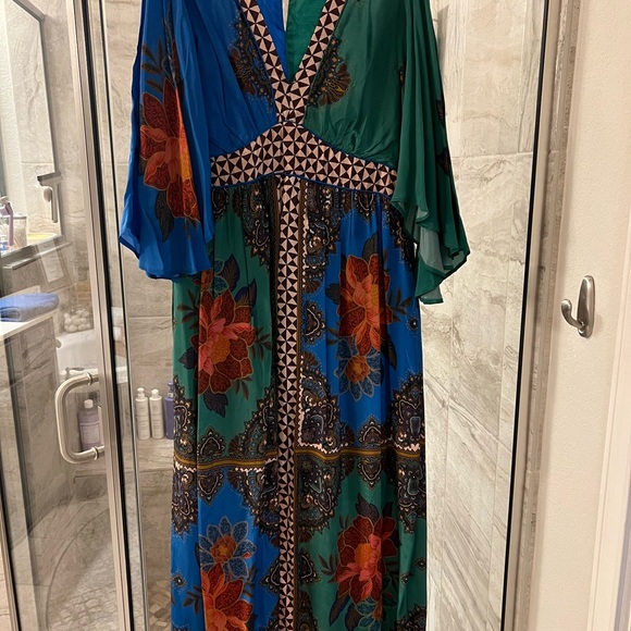 Farm Rio for Anthropologie Multicolor Floral Maxi Dress XL Petite - Picture 9 of 14